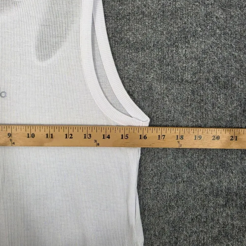 Alo Yoga Tank Womens XS Ribbed White Peak Tank Top Racerback Lightweight Yoga
